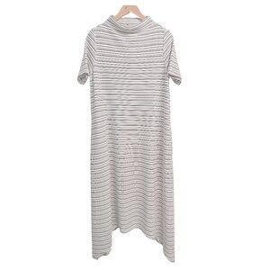 JULIA ALLERT Mock Neck A Line Midi Dress Size XL Pointed Hem Pockets